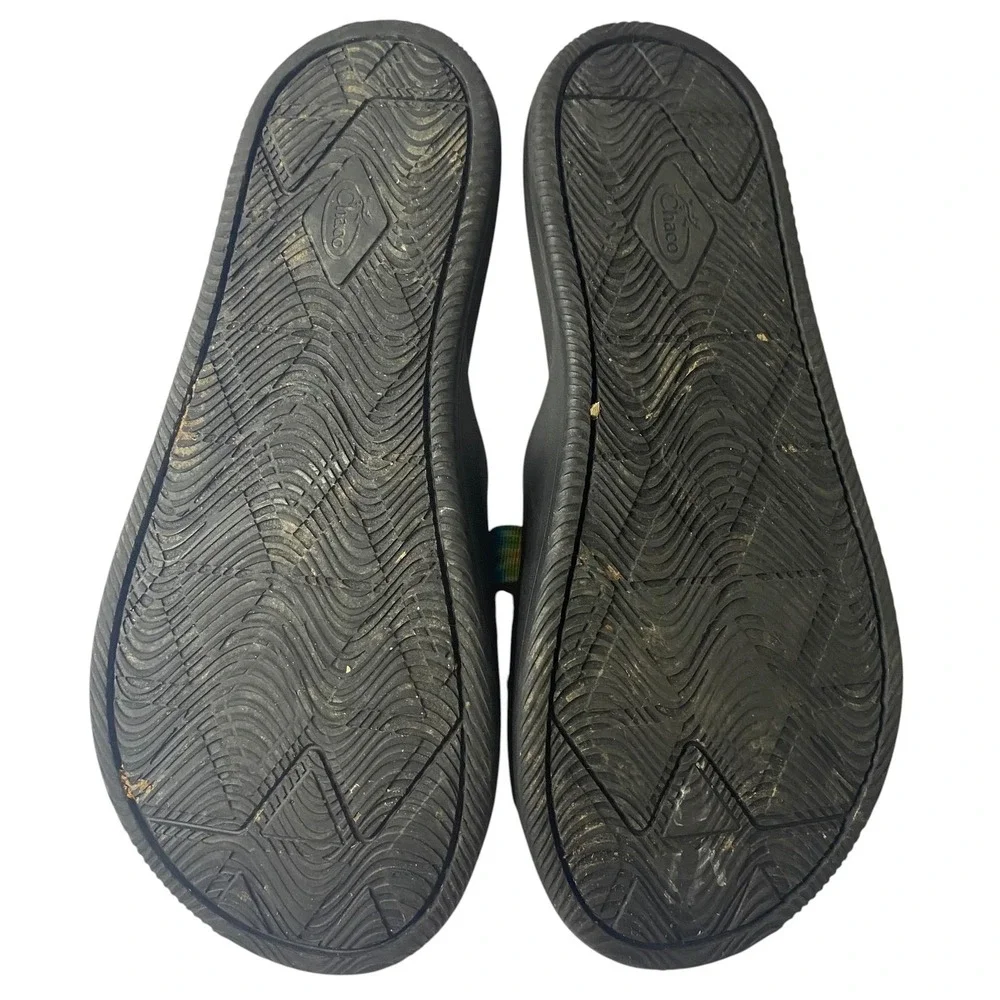 Chaco Chillos Slide Sandals Men 11 Black Rainbow Tie‎ Dye Adjustable Straps EVA